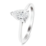 Certified Diamond Pear Solitaire Engagement Ring 0.50ct E/VS Platinum - All Diamond