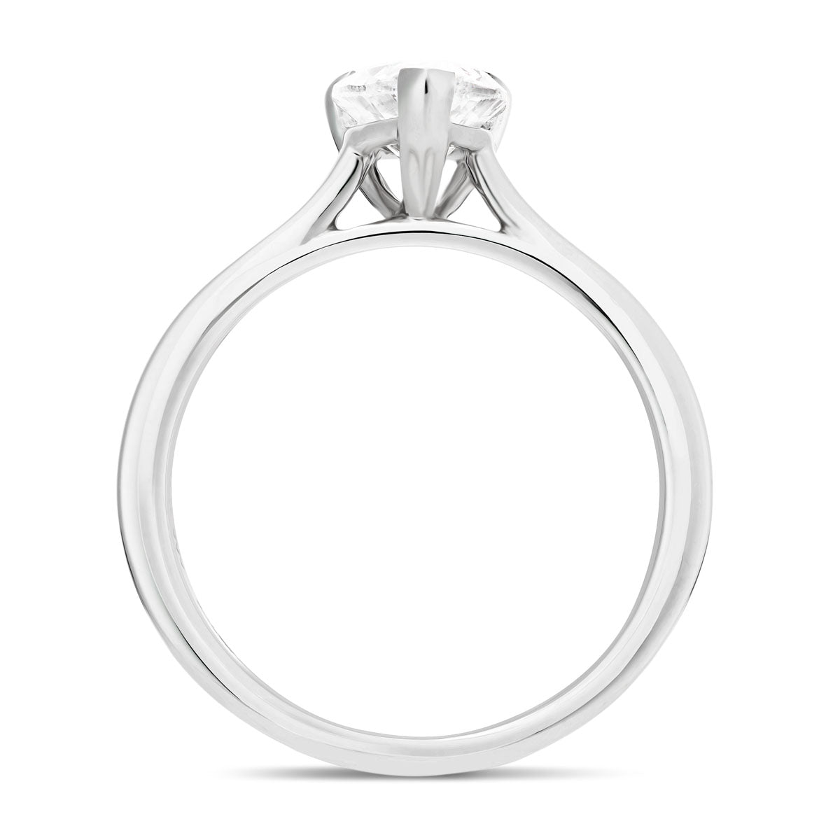 Certified Diamond Pear Solitaire Engagement Ring 0.50ct G/SI Platinum - All Diamond