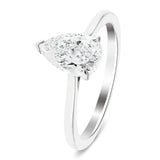 Certified Diamond Pear Solitaire Engagement Ring 1.00ct E/VS 18k White Gold - All Diamond
