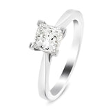 Certified Diamond Princess Engagement Ring 0.50ct G/SI in Platinum - All Diamond