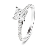 Certified Diamond Princess Side Stone Engagement Ring 0.55ct G/SI Platinum - All Diamond