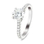 Certified Diamond Round Side Stone Engagement Ring 0.65ct G/SI 18k White Gold - All Diamond