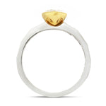 Certified Heart and Baguette Yellow Diamond Engagement Ring 1.25ct Ring Platinum - All Diamond