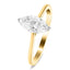 Anillo de compromiso de diamantes marquesa certificado 0,30 ct E/VS oro amarillo de 18 k