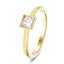 Anillo de compromiso con frotamiento de diamantes princesa certificado 0,30 ct G/SI Oro amarillo de 18 k