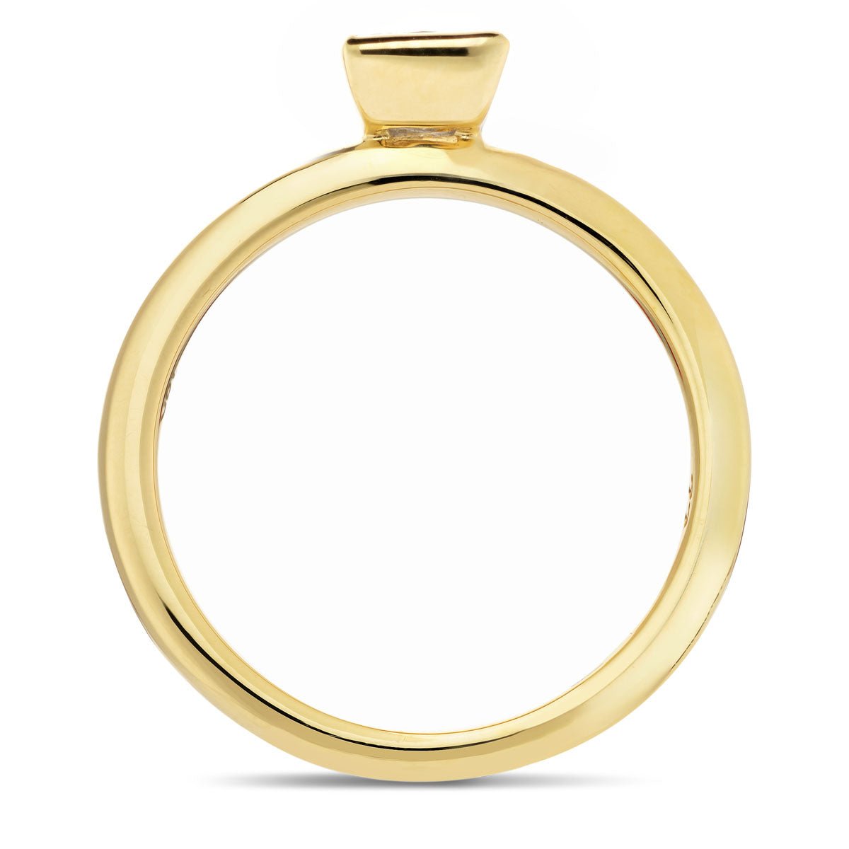 Certified Princess Diamond Rub Over Engagement Ring 0.50ct E/VS 18k Yellow Gold - All Diamond