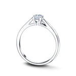 Certified Solitaire Diamond Engagement Ring 0.20ct H/SI Quality 18k White Gold - All Diamond