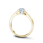 Certified Solitaire Diamond Engagement Ring 0.20ct H/SI Quality 9k Yellow Gold - All Diamond