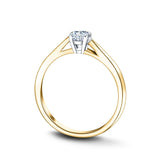 Certified Solitaire Diamond Engagement Ring 0.20ct H/SI Quality 9k Yellow Gold - All Diamond