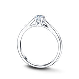 Certified Solitaire Diamond Engagement Ring 0.20ct H/SI Quality in Platinum - All Diamond