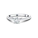 Certified Solitaire Diamond Engagement Ring 0.25ct H/SI Quality 18k White Gold - All Diamond