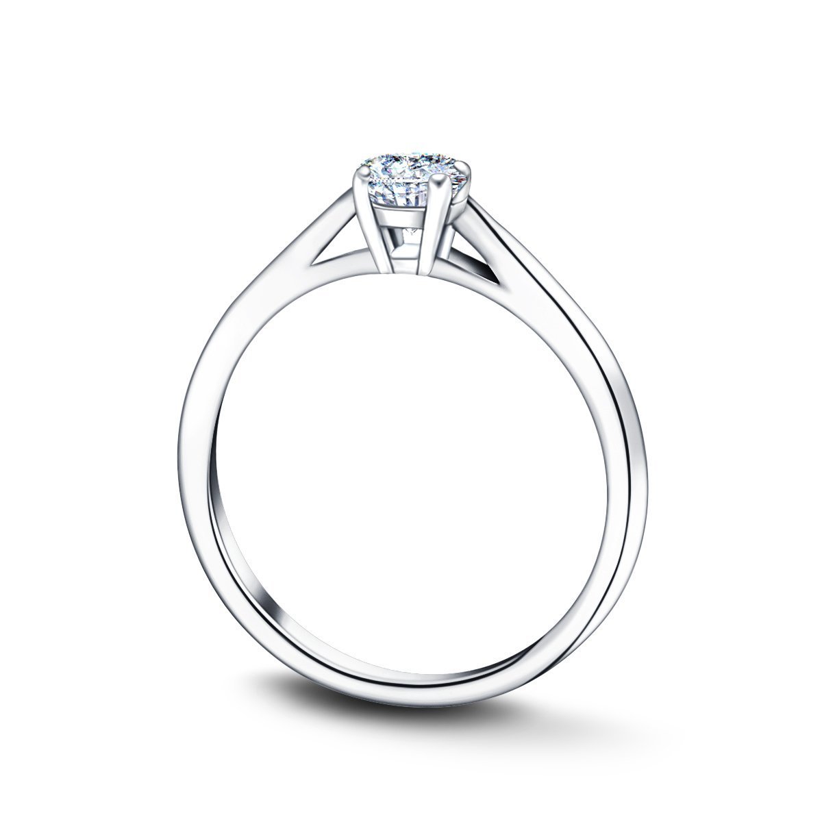 Certified Solitaire Diamond Engagement Ring 0.25ct H/SI Quality In Platinum - All Diamond