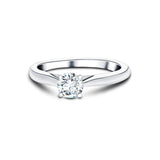 Certified Solitaire Diamond Engagement Ring 0.25ct H/SI Quality In Platinum - All Diamond