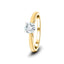 Anillo de compromiso de diamante solitario certificado 0,33 ct calidad G/SI oro amarillo de 18 quilates