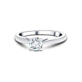 Certified Solitaire Diamond Engagement Ring 0.33ct H/SI Quality 9k White Gold - All Diamond