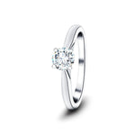 Certified Solitaire Diamond Engagement Ring 0.33ct H/SI Quality 9k White Gold - All Diamond