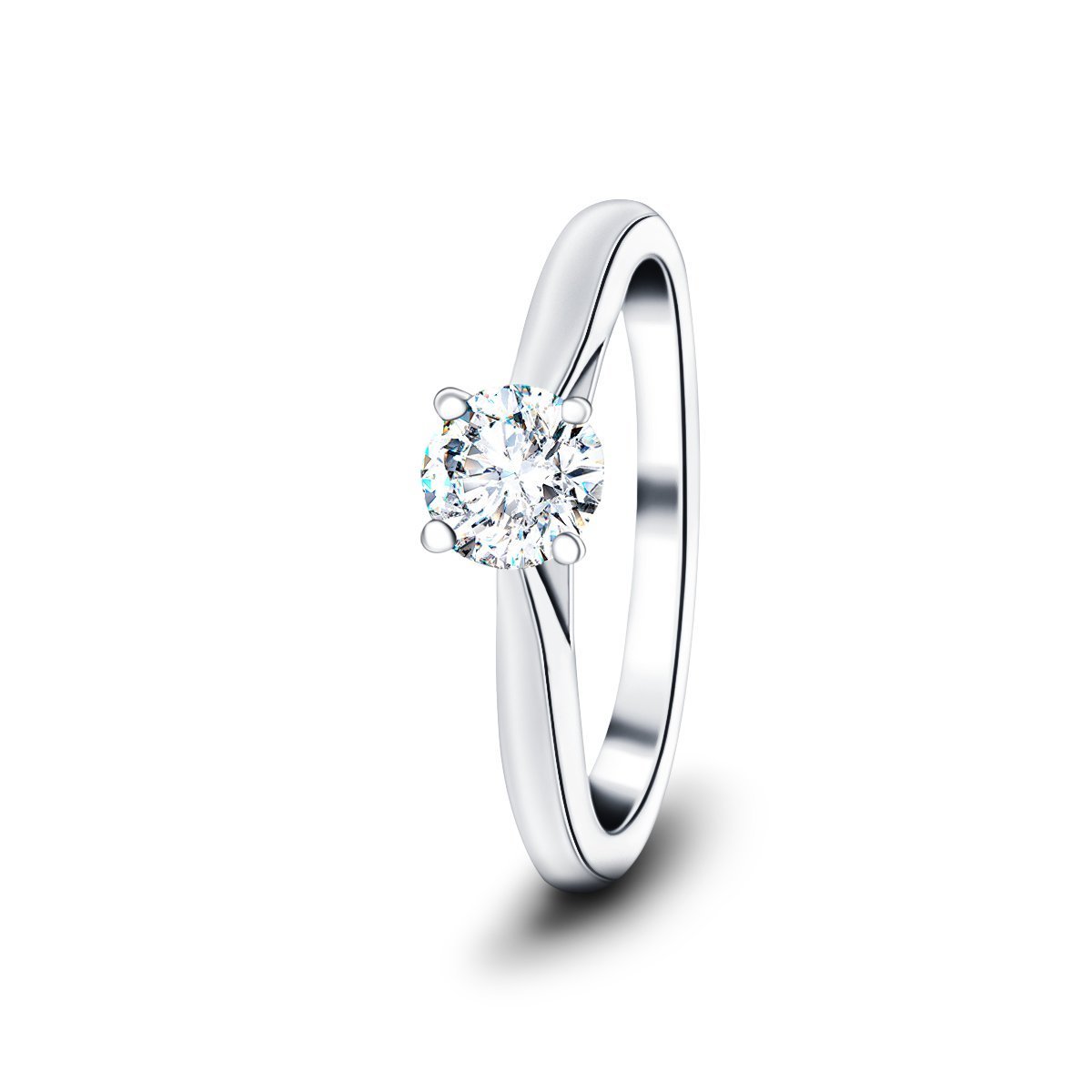 Certified Solitaire Diamond Engagement Ring 0.33ct H/SI Quality In Platinum - All Diamond