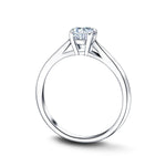 Certified Solitaire Diamond Engagement Ring 0.50ct H/SI Quality 18k White Gold - All Diamond