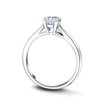 Certified Solitaire Diamond Engagement Ring 0.70ct H/SI Quality 18k White Gold - All Diamond