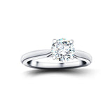 Certified Solitaire Diamond Engagement Ring 0.70ct H/SI Quality 18k White Gold - All Diamond