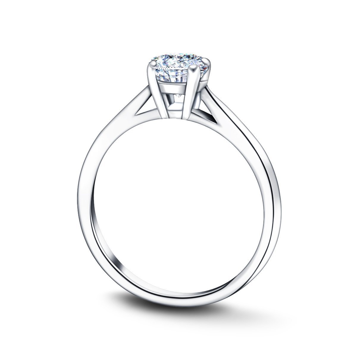 Certified Solitaire Diamond Engagement Ring 0.90ct G/SI Quality 18k White Gold - All Diamond