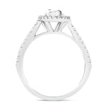 Certified Twist Marquise Diamond Halo Engagement Ring 1.10ct E/VS in Platinum - All Diamond