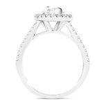 Certified Twist Marquise Diamond Halo Engagement Ring 1.50ct E/VS in Platinum - All Diamond