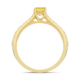 Certified Yellow Cushion Diamond Engagement Ring 0.85ct Ring 18k Yellow Gold - All Diamond