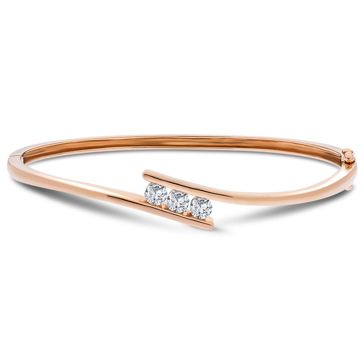 Channel Set Diamond Bangle 0.33ct G/SI Diamond in 9k Rose Gold - All Diamond