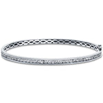 Channel Set Diamond Bangle 0.60ct G/SI Diamond in 18k White Gold - All Diamond