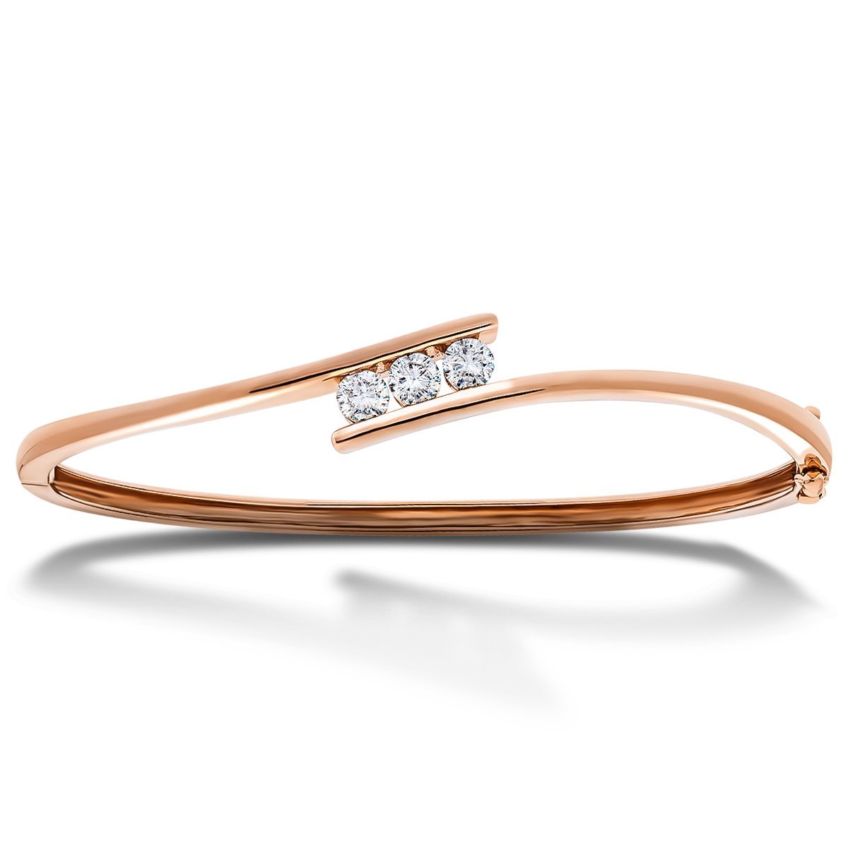 Channel Set Diamond Bangle 0.75ct G/SI Diamond in 18k Rose Gold - All Diamond