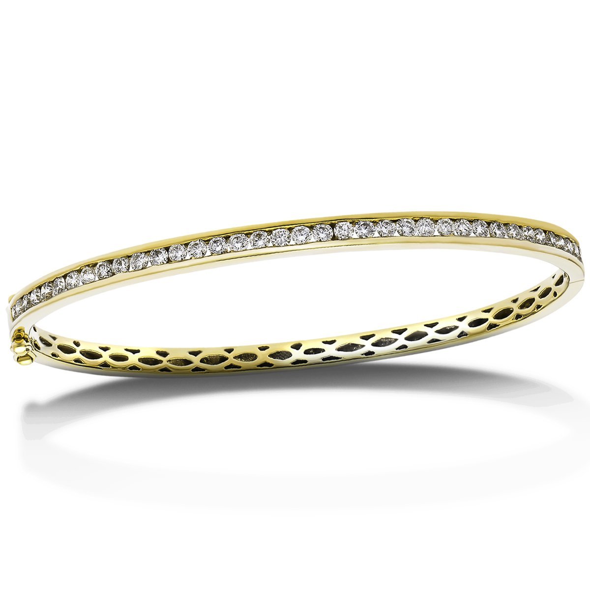 Channel Set Diamond Bangle 1.00ct G/SI Diamond in 9k Yellow Gold - All Diamond