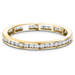 Channel Set Full Eternity Diamond Ring 0.80ct 18k Yellow Gold 2.6mm - All Diamond