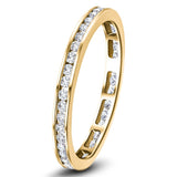 Channel Set Full Eternity Diamond Ring 0.80ct 18k Yellow Gold 2.6mm - All Diamond