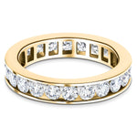 Channel Set Full Eternity Diamond Ring 1.00ct 18k Yellow Gold 3.2mm - All Diamond