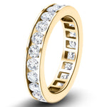 Channel Set Full Eternity Diamond Ring 1.00ct 18k Yellow Gold 3.2mm - All Diamond