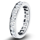 Channel Set Full Eternity Diamond Ring 1.00ct in Platinum 3.2mm - All Diamond