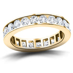 Channel Set Full Eternity Diamond Ring 1.50ct 18k Yellow Gold 3.5mm - All Diamond