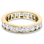 Channel Set Full Eternity Diamond Ring 1.50ct 18k Yellow Gold 3.5mm - All Diamond
