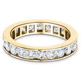 Channel Set Full Eternity Diamond Ring 1.50ct 18k Yellow Gold 3.5mm - All Diamond