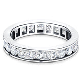 Channel Set Full Eternity Diamond Ring 2.00ct in Platinum 4.0mm - All Diamond