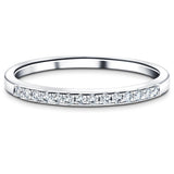 Channel Set Half Eternity Ring 0.15ct G/SI Diamonds in Platinum - All Diamond