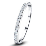 Channel Set Half Eternity Ring 0.20ct G/SI Diamonds in Platinum - All Diamond