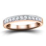 Channel Set Half Eternity Ring 0.25ct G/SI Diamonds in 18k Rose Gold - All Diamond