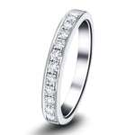 Channel Set Half Eternity Ring 0.25ct G/SI Diamonds in 18k White Gold - All Diamond