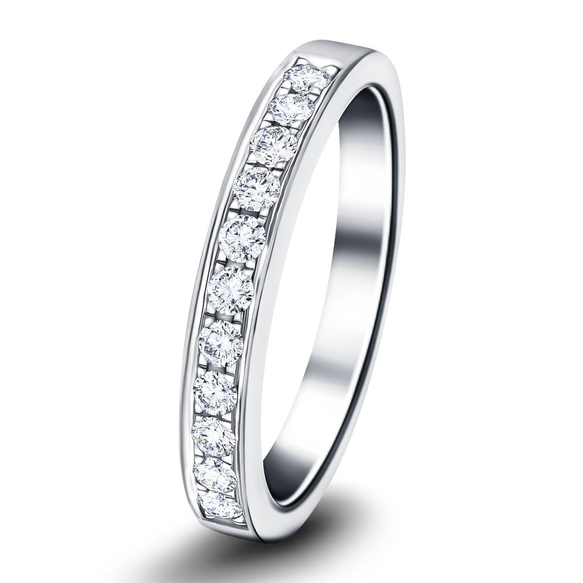 Channel Set Half Eternity Ring 0.25ct G/SI Diamonds in Platinum - All Diamond