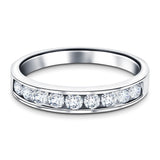 Channel Set Half Eternity Ring 0.25ct G/SI in 9k White Gold 2.7mm - All Diamond