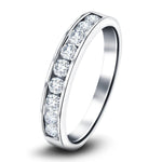 Channel Set Half Eternity Ring 0.25ct G/SI in 9k White Gold 2.7mm - All Diamond