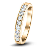 Channel Set Half Eternity Ring 0.35ct G/SI Diamonds in 18k Yellow Gold - All Diamond