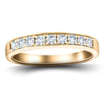 Channel Set Half Eternity Ring 0.50ct G/SI Diamonds in 18k Yellow Gold - All Diamond